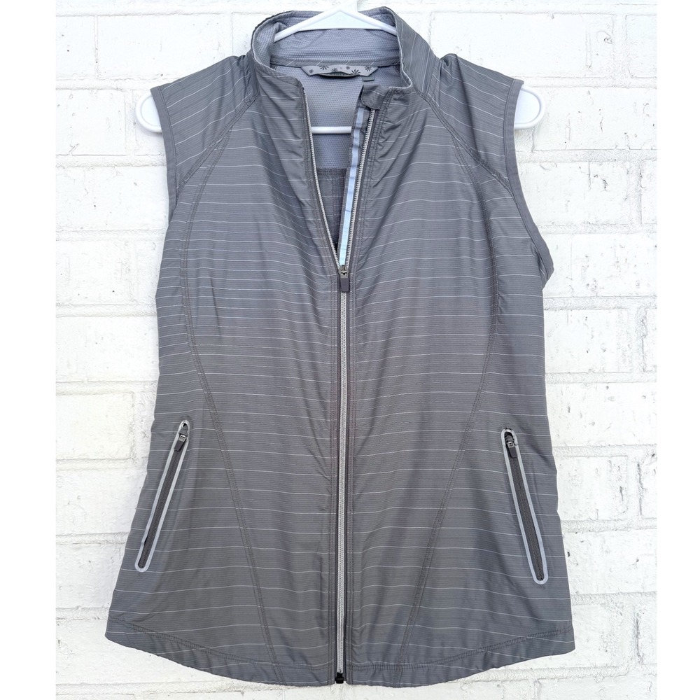 Athleta Jammin Running Vest Reflective Stripe Full Zip Gorpcore Size S